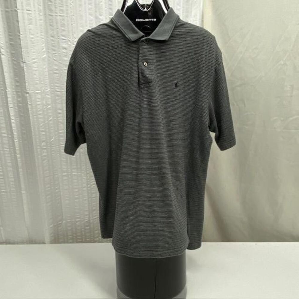 Vintage Polo Ralph Lauren Polo Shirt Mens XL Gray Stripe 100% Cotton Pony(400-4)